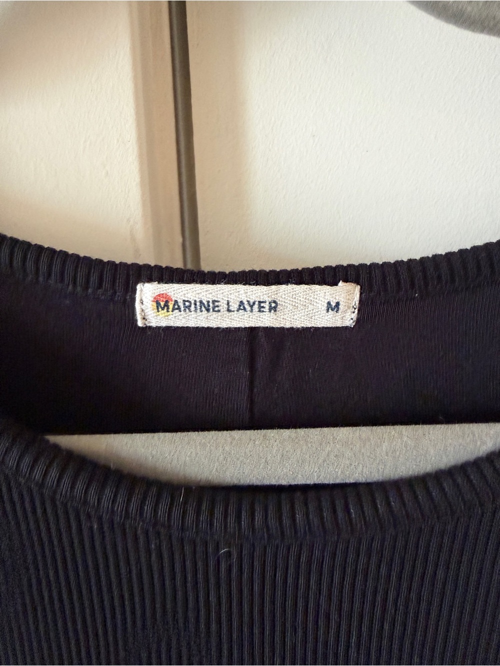 Marine Layer Black Lexi Ribbed Daytime Midi Dress size Medium Tank - Picture 6 of 8